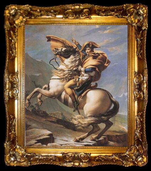 framed  Jacques-Louis David Napoleon Crossing the Alps (mk08), ta009-2